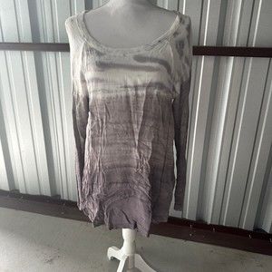 XCVI Tie Dye Ombre mix fabrics Gray Long Sleeve M